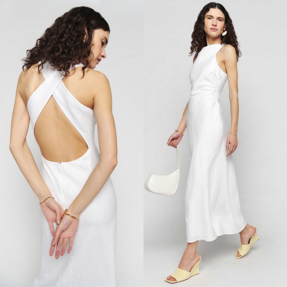 Reformation Dresses & Skirts - NWT Reformation Cassette White Linen Maxi Dress LWD Size 2